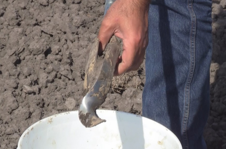 soil samples in buckets