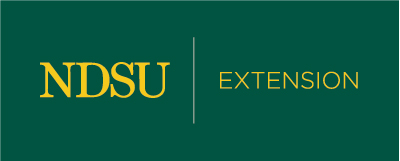 Logo for NDSU Extension - gold on green