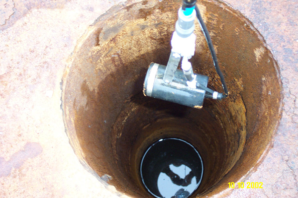 down-hole camera to examine the casing and screen