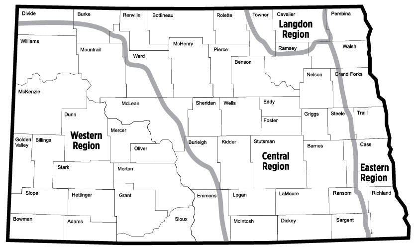 Map of ND