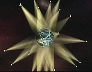 Global Positioning Satellite system satellite array around Earth.