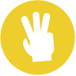 Fist showing 3 fingers of support