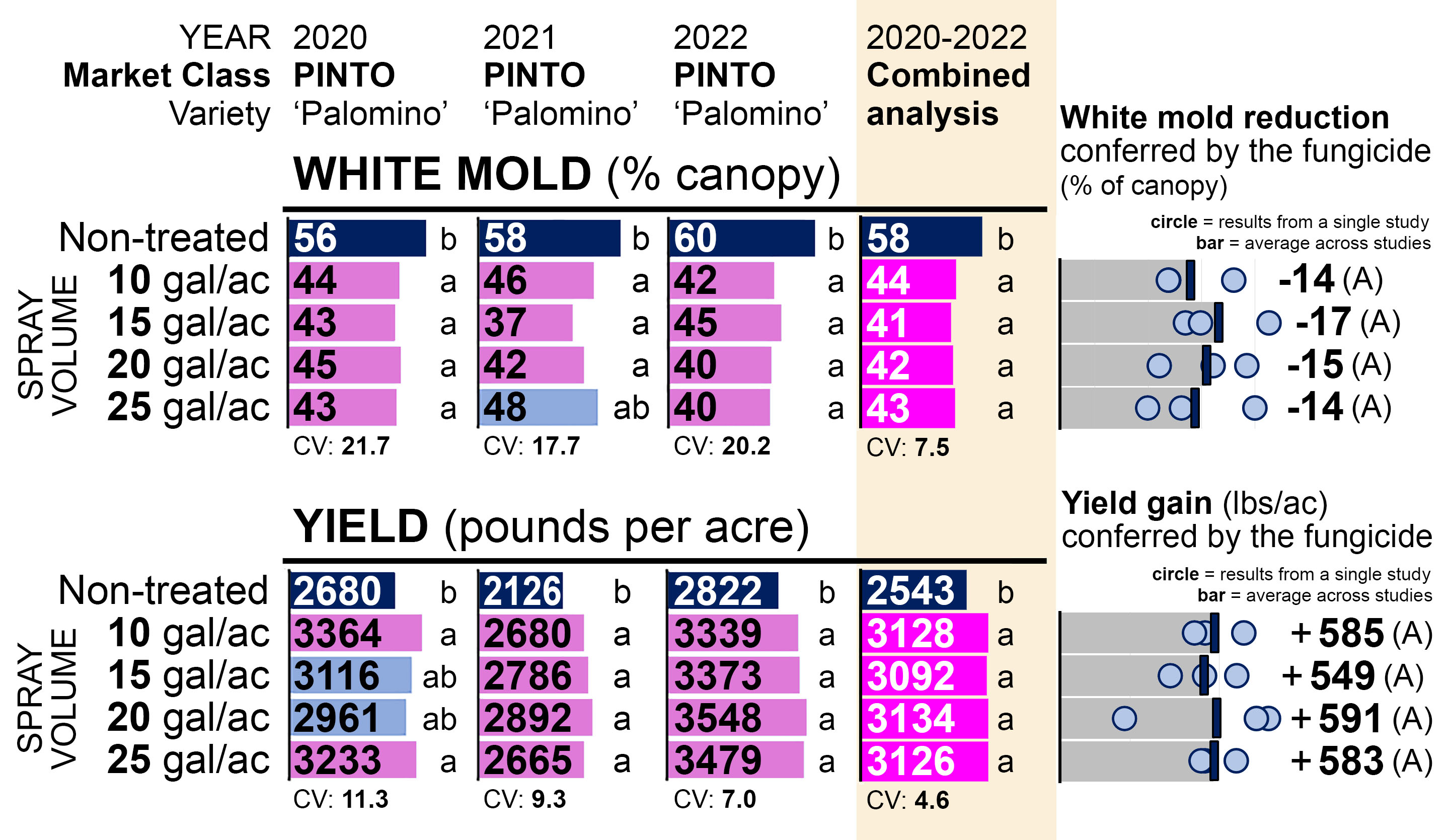 Dry bean spray volume-pinto bean