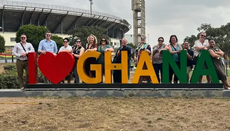 RLND Class X in front of Ghana Sign