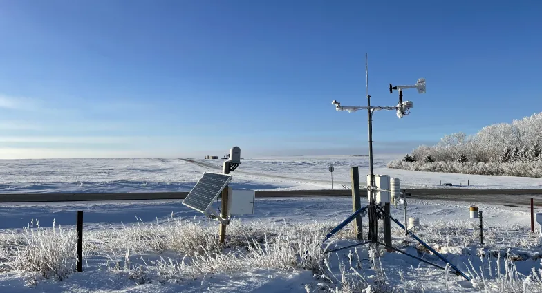 weather station in the winter
