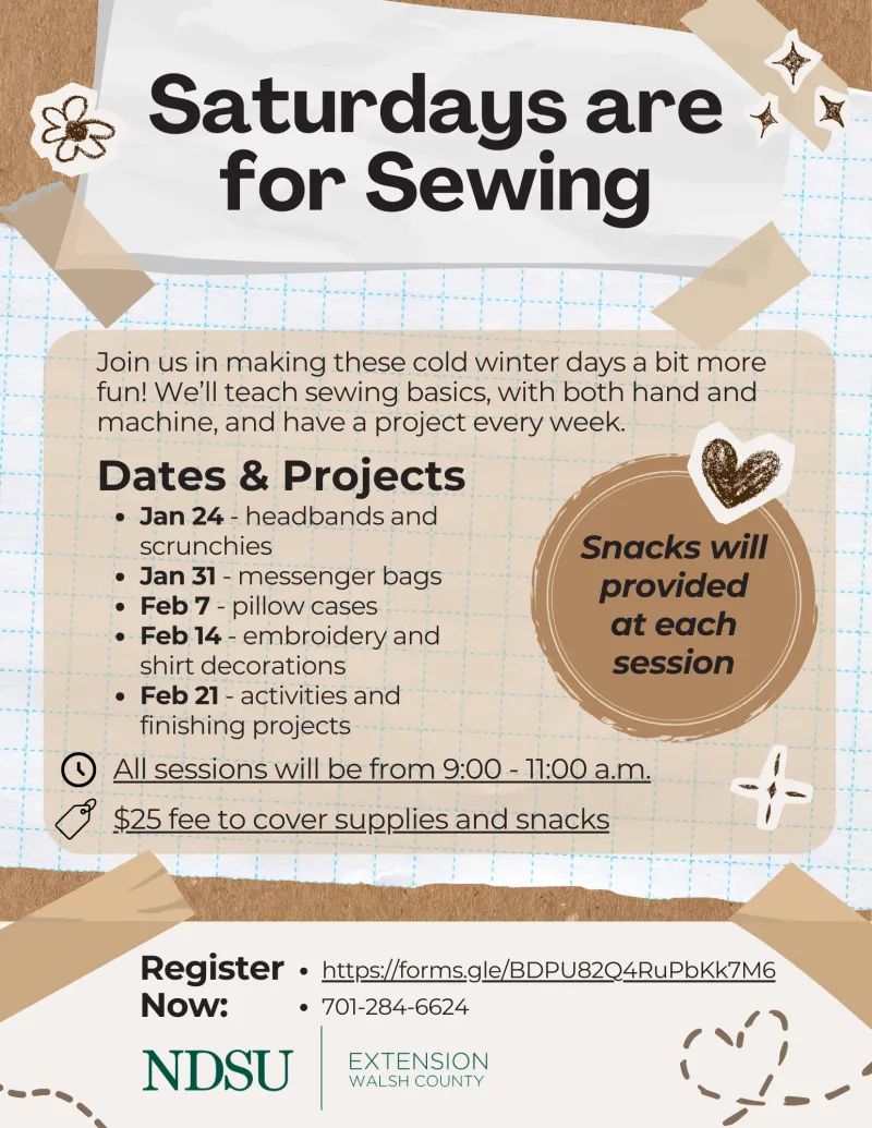 Saturdays are for Sewing workshop dates, January 24 - February 21