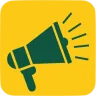 An icon depicting a megaphone representing a nomination or shoutout.